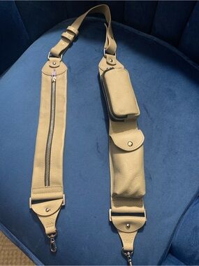 Bandolier Billie Crossbody Utility Strap NWT (Greige) - All Leather, Authentic
